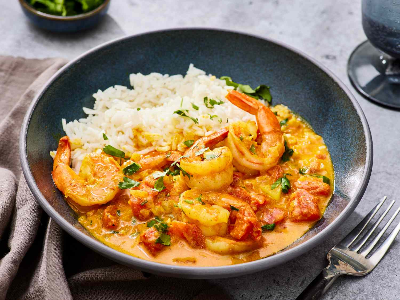 Rice with Curry and Shrimps